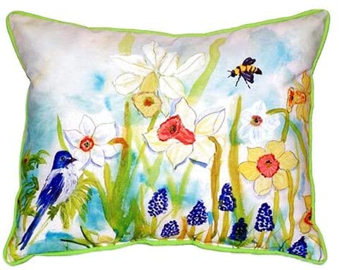 Bird Indoor/Outdoor 16 inch X 20 inch Throw Pillow Color Yellow Modern Contemporary Polyester One - Diamond Home USA