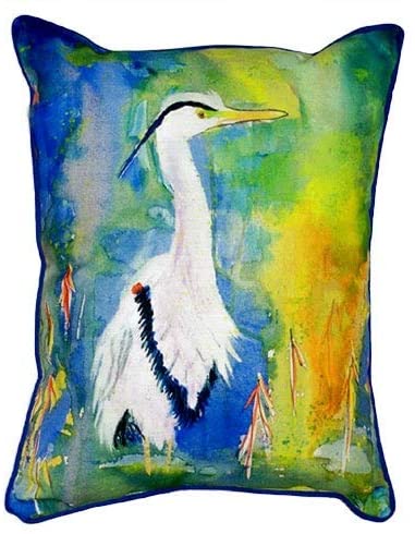 Blue 20 inch X 24 inch Indoor/Outdoor Throw Pillow Color Bird Modern Contemporary Nautical Coastal Polyester One
