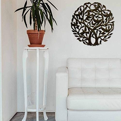 Handmade 'Double Tree Life' Metal Wall Art 24 inch (Haiti) Grey Hand Painted Modern Contemporary Steel 1 Piece - Diamond Home USA