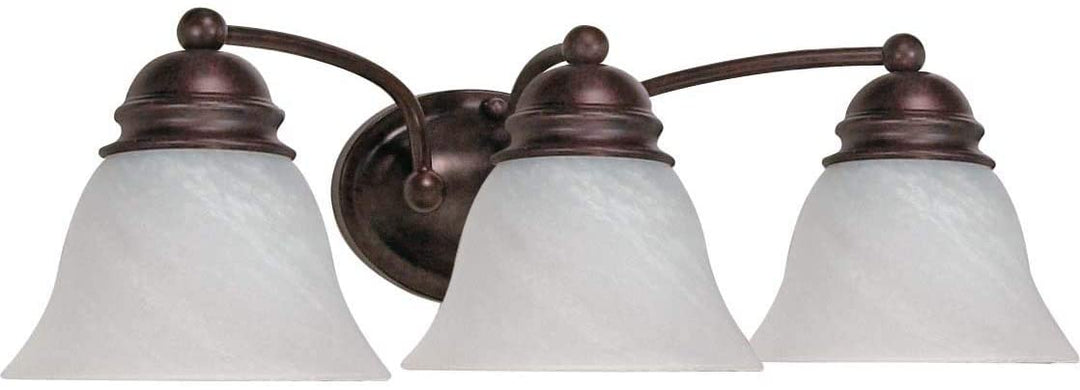 3 Light Old Bronze Vanity Brown Traditional Glass