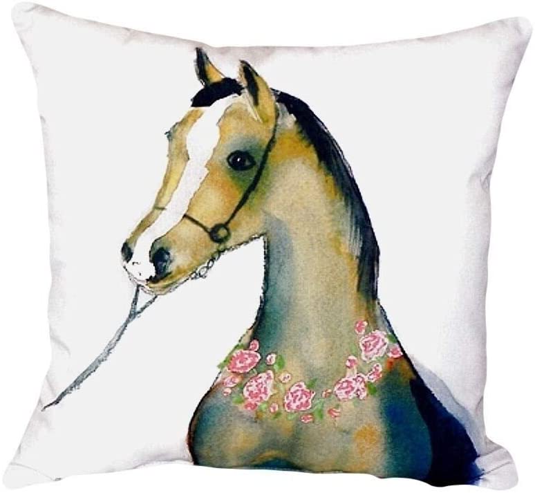 Horse Garland No Cord Throw Pillow Color Modern Contemporary