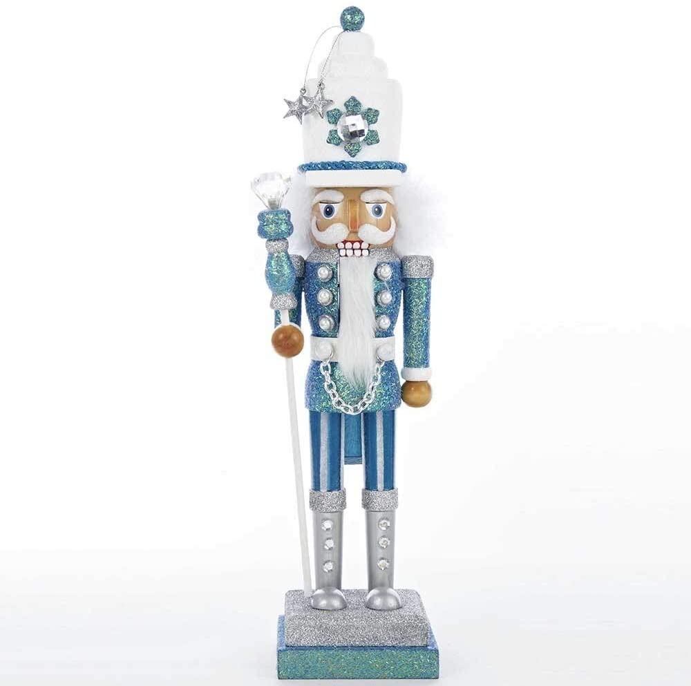 17 inch Hollywood Turquoise/White Nutcracker Blue Wood - Diamond Home USA