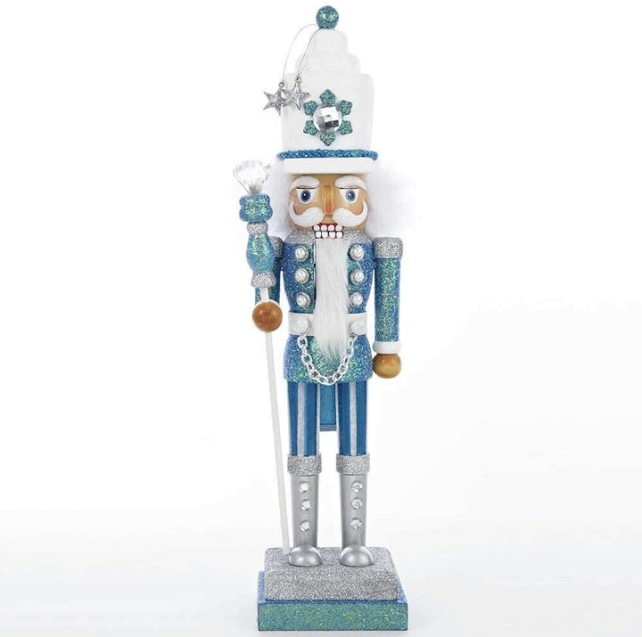 17 inch Hollywood Turquoise/White Nutcracker Blue Wood - Diamond Home USA