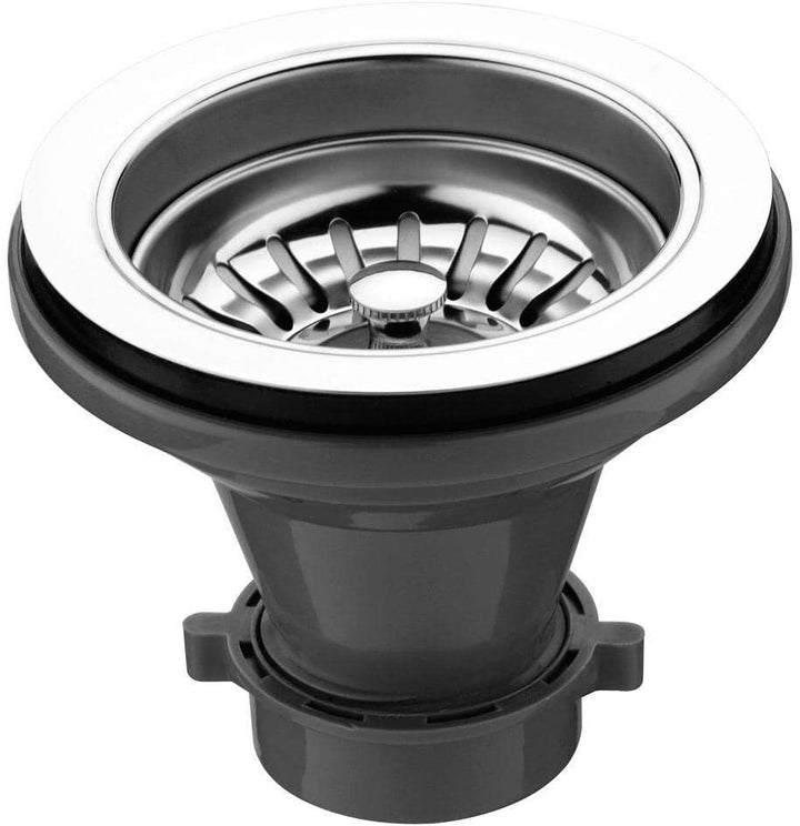 Stainless Steel Basket Strainer Long Extension Polished Grey