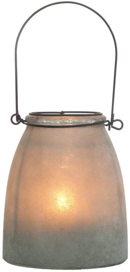 Small Glass Frosted Candle Holder Cream