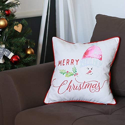 Merry Christmas Throw Pillow Cover Color Nature