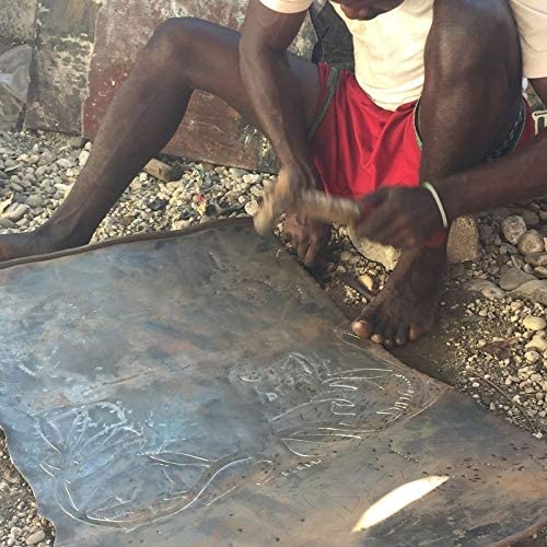 Handmade Painted Rooted Tree Life Circle Recycled Steel Wall Art Green - Diamond Home USA