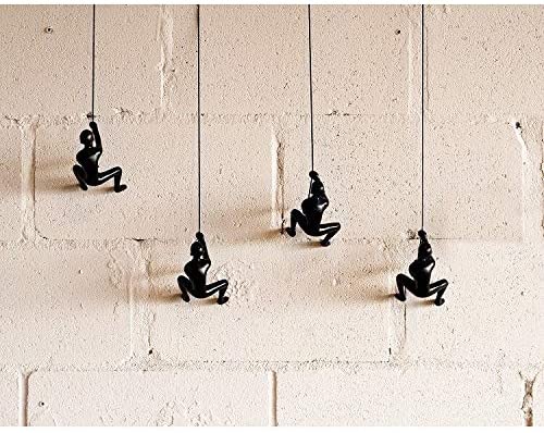 Black Climbing Boy Wall Art (Pack 4) Modern