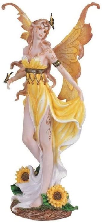 12 5" h Yellow Sunflower Fairy Statue Fantasy Decoration