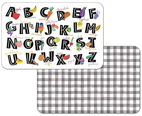 Wipe Clean Placemats Set 4 Alphabet Color Rectangle