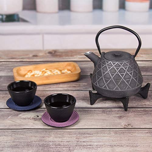 MISC Purple Cast Iron 3 75" Round Trivet Coaster