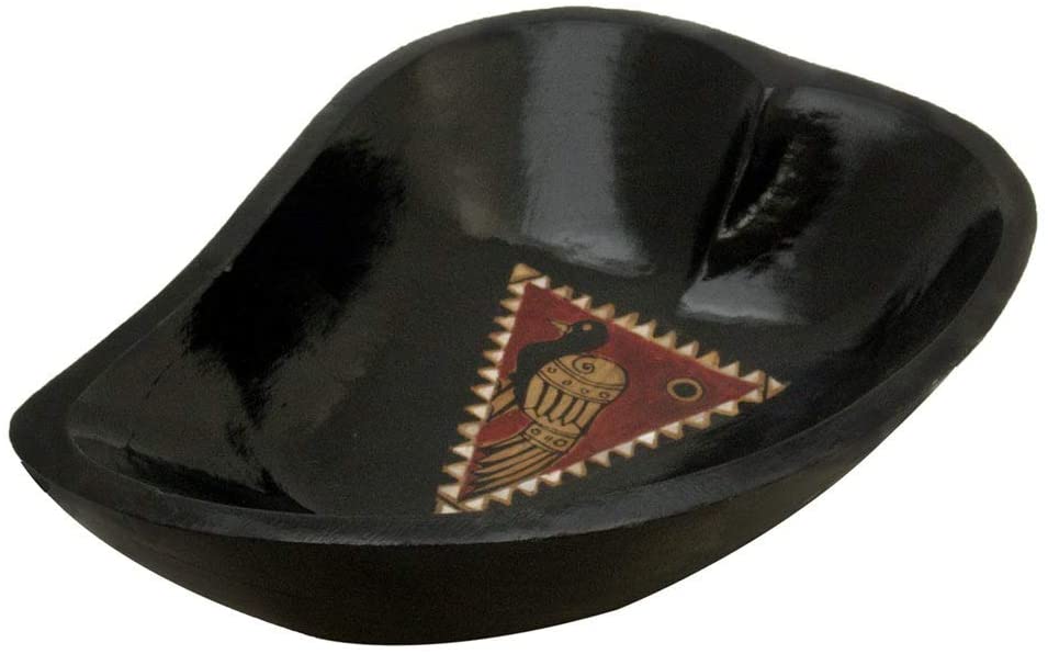 Handmade Paisley Shape Black oden Bowl (Indonesia) 8" X