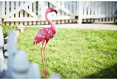 35 H Flamingo Metal Lawn Pink Beach - Diamond Home USA