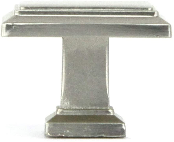 MISC Contemporary 1 1/4 inch Stainless Steel Brushed Nickel Finish Square Cabinet Bar Pull Knob (Case 10) Zinc