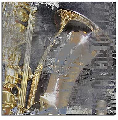 Color Jazz I' Oversized 3 pc Canvas Wall Art Set Gold Grey Modern Contemporary Transitional Square Handmade Includes Hardware Made USA
