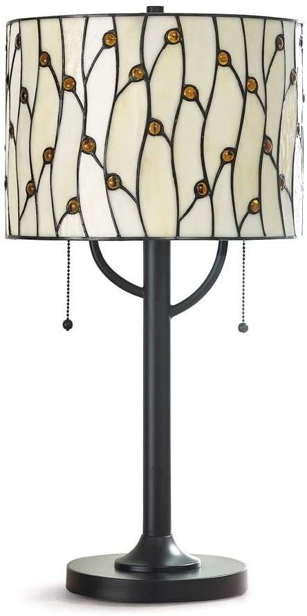 Vines 25" h Tiffany Table Lamp Natural Yellow Modern Contemporary Traditional Transitional - Diamond Home USA