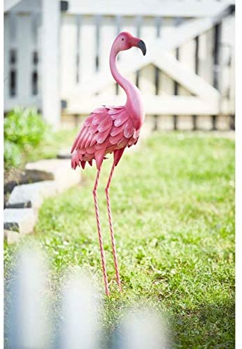35 H Flamingo Metal Lawn Pink