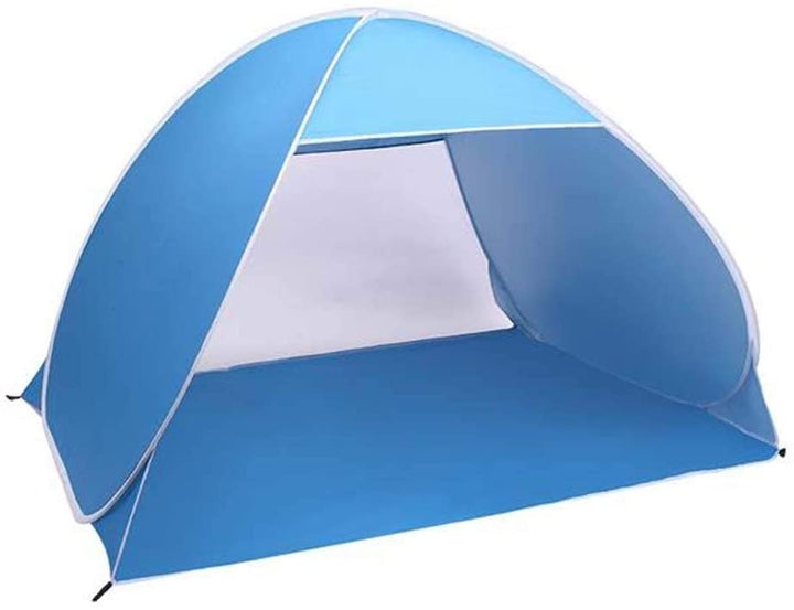 Beach Tent Pop Up Sun Shelter Big Automatic Umbrella Blue Polyester - Diamond Home USA