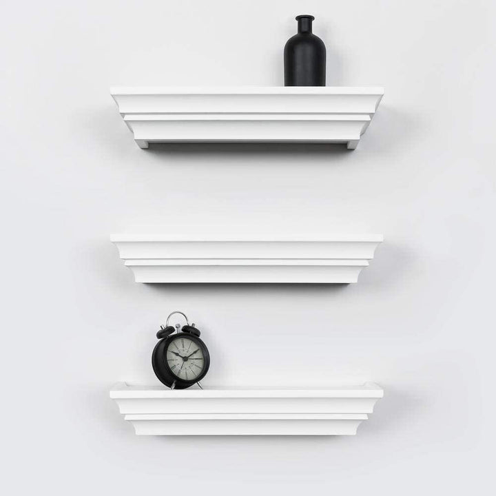Kg Wall Shelf Set 3 White 16" - Diamond Home USA