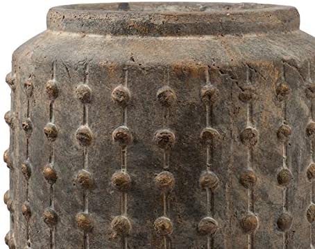 8 inch Diameter Pot Tan Ceramic - Diamond Home USA