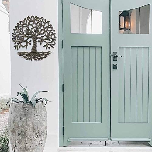 Handmade Twisted Tree Life Metal Wall Art (Haiti) Grey Cabin Lodge Farmhouse Industrial Steel - Diamond Home USA