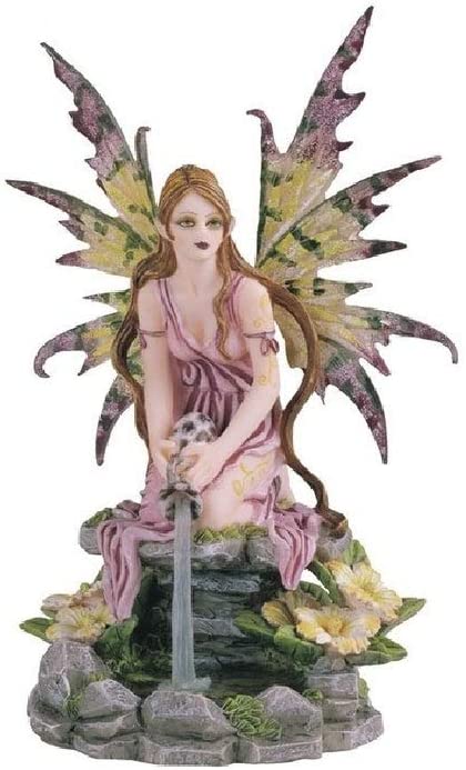 8" h Green Fairy Watering Statue Fantasy Decoration Figurine