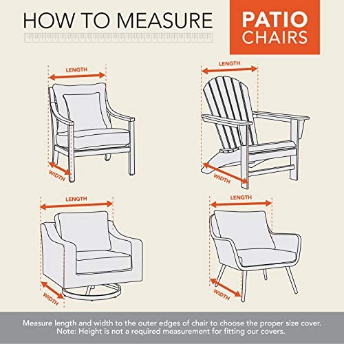 Basics Outdoor Patio Chair Cover 33" w X 34" d 31" h Beige Polyester Blend Water Resistant - Diamond Home USA