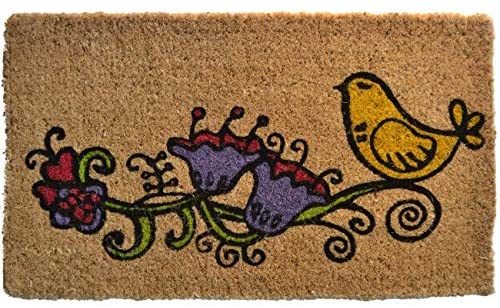 Twitter Bird Welcome Mat Door Brown Casual Rectangle Natural