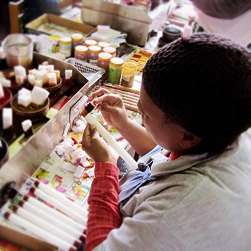 Christmas Handmade Votive Candles Design Set 3 (South Africa) Gold Green White Patterned Wax - Diamond Home USA