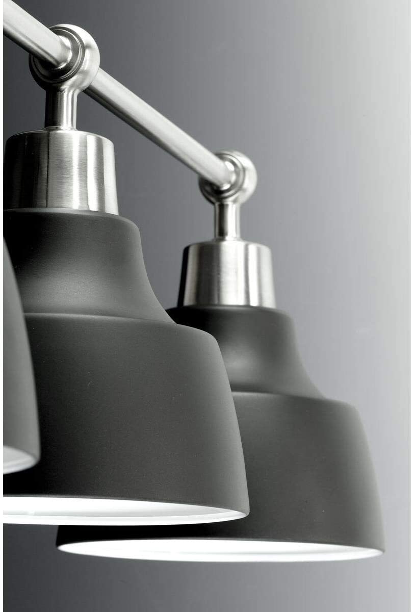 3 Light Brushed Nickel Bath Light Grey Industrial Steel Includes Hardware - Diamond Home USA