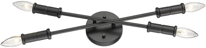 Small Matte Black Bulb Vanity Sconce Mirror Light Mid