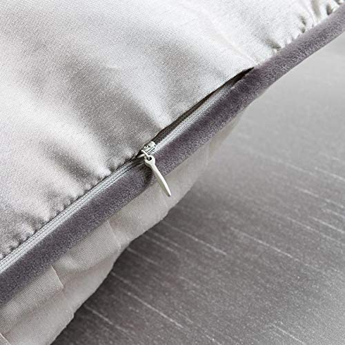 Pleated Embroidery Euro Pillow Cover White Solid Color Mid Century Modern Polyester Single