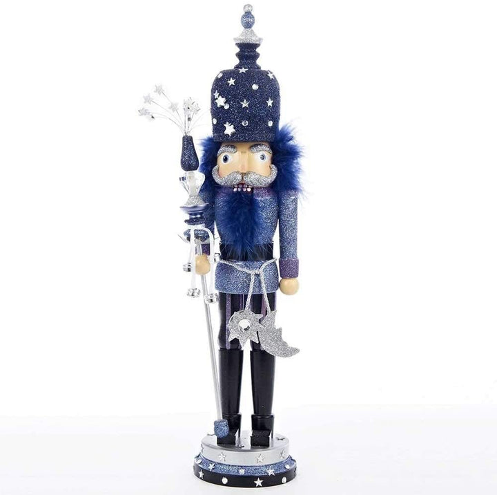 19 inch Hollywood Night Stars Nutcracker Blue Wood - Diamond Home USA