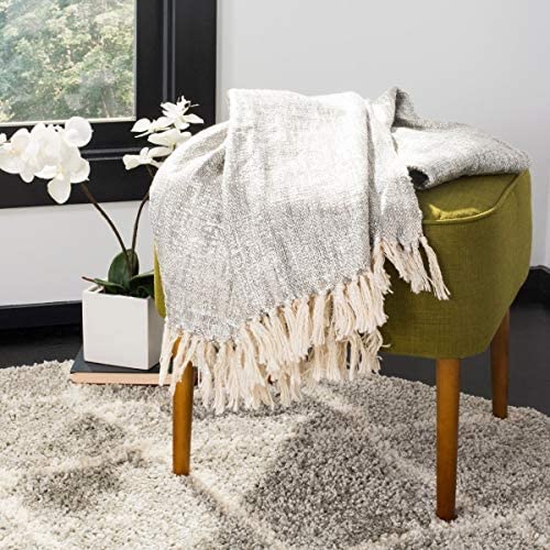 Metallic Throw Blanket Grey Solid Color Modern