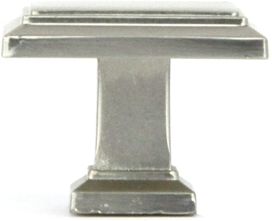 MISC Contemporary 1 1/4 inch Stainless Steel Brushed Nickel Finish Square Cabinet Bar Pull Knob (Case 4) Zinc