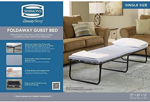 Beautysleep Single Size Fold Away Guest Bed Removable Cover - Diamond Home USA