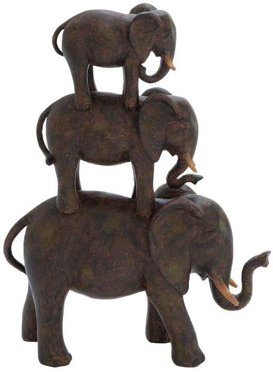 Polystone Elephant Stack Gold