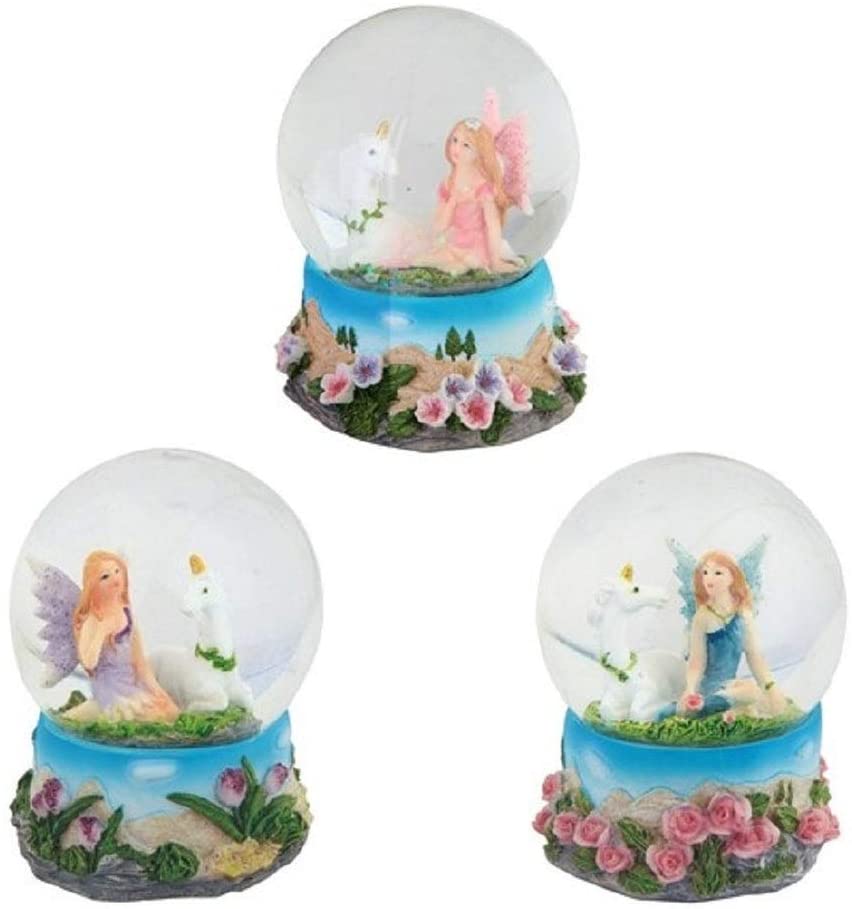 Fairy Unicorn Snow Globe 3 25" h Fantasy Decoration Figurine