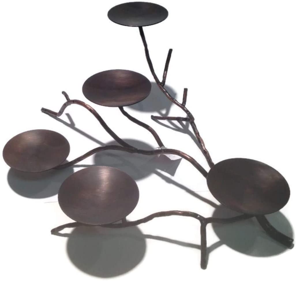 5 lite Pillar Candle Holder Black