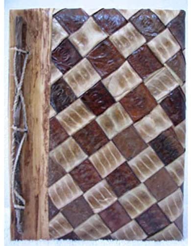 Handmade Rayon from Bamboo Leaves Bark Diagonal Checker