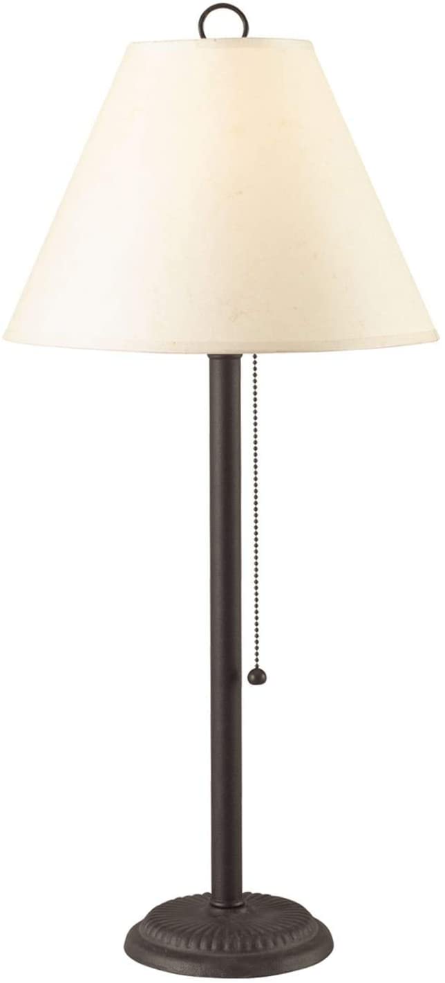 Bronze Finish Metal Candlestick Table Lamp Brown White