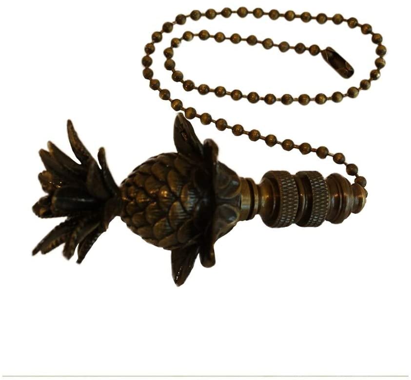 Blooming Pineapple Ceiling Fan Pull 3" h 12" Antiqued Brass Chain Bronze Modern Contemporary - Diamond Home USA