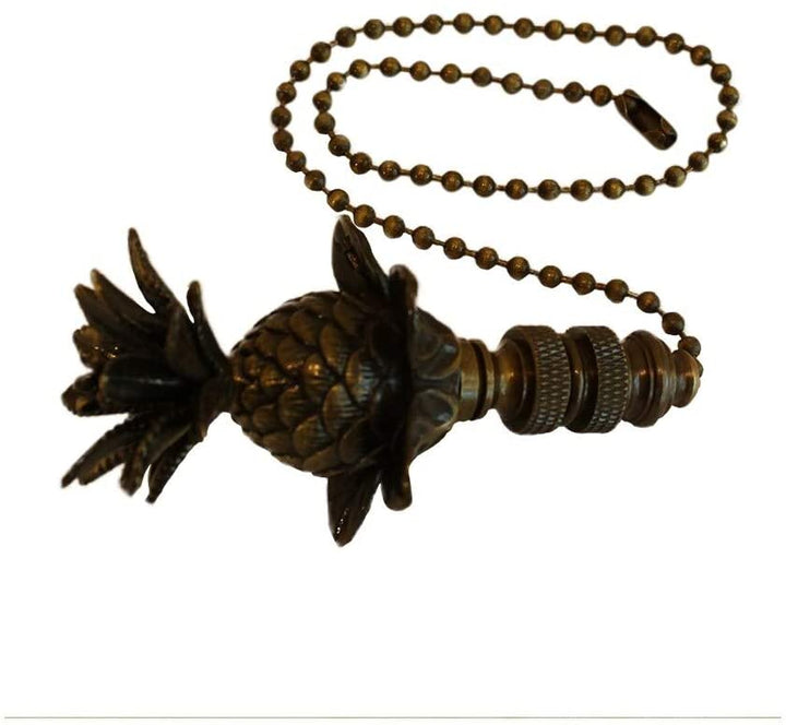 Blooming Pineapple Ceiling Fan Pull 3" h 12" Antiqued Brass Chain Bronze Modern Contemporary - Diamond Home USA