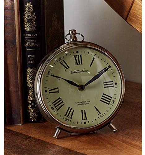 7 Inch Table Clock Star Metal 7 inch Table Clock Black Acacia Chrome Finish
