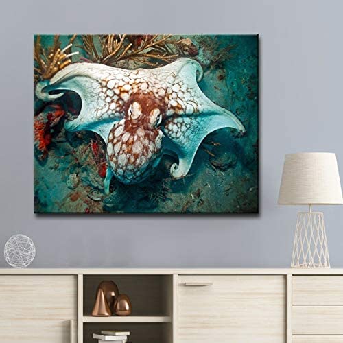 Photographic Canvas Wall Art Blue Orange White Modern