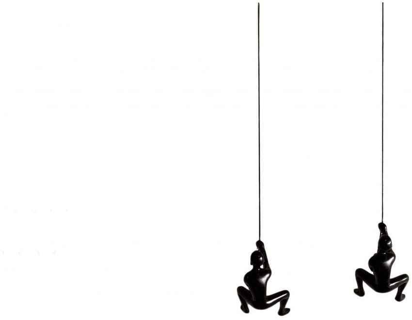 6" X 3" Resin Black 2 Pack Climbing Man Modern