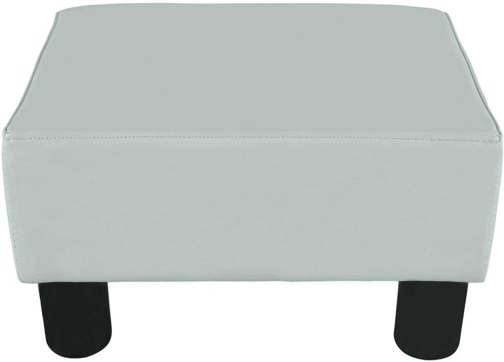 Meadow Modern Small White Faux Leather Ottoman/Footrest Stool Solid Contemporary Rectangle Included - Diamond Home USA