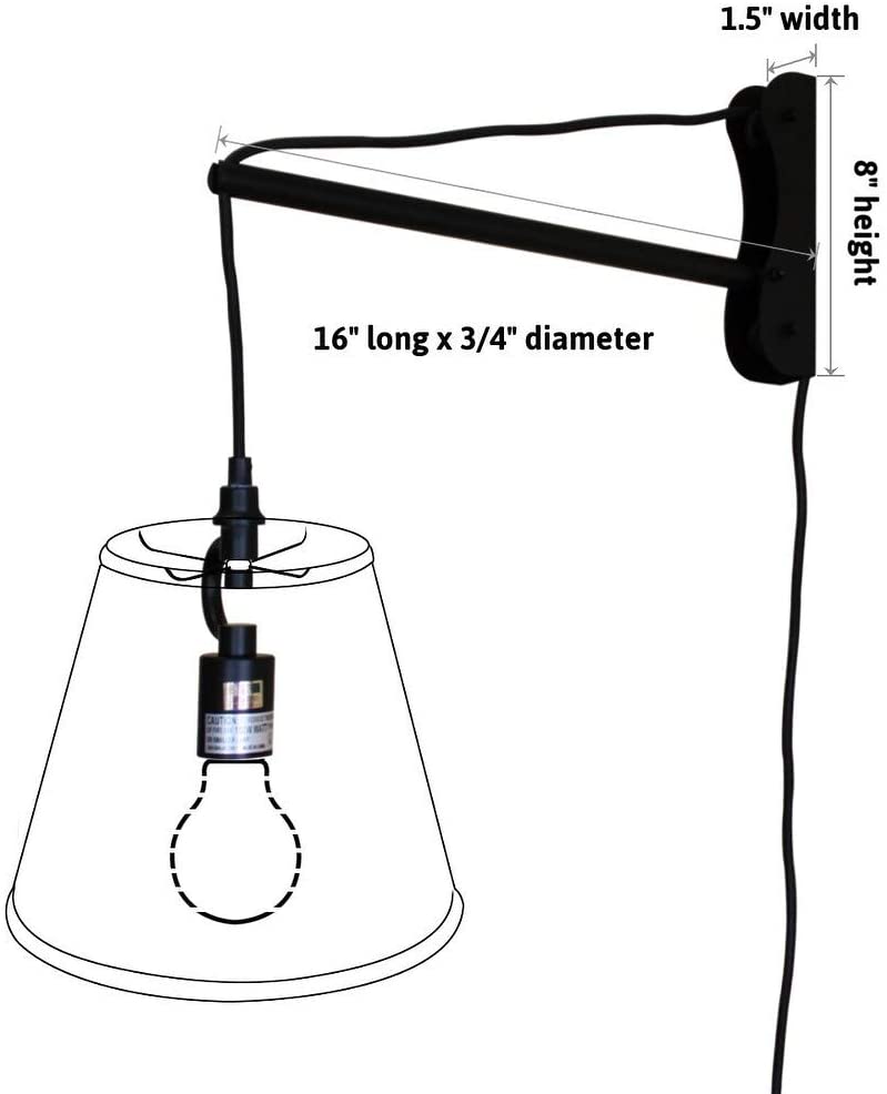 Mount Pendant 1 Light White Cord/arm Black Modern Contemporary Fabric Mounting Positions - Diamond Home USA