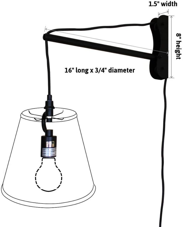 Mount Pendant 1 Light White Cord/arm Black Modern Contemporary Fabric Mounting Positions - Diamond Home USA