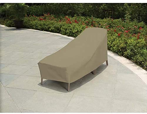 Basics Outdoor Patio Lounge Cover 76" l X 27" w 30" h Beige Polyester Blend Water Resistant - Diamond Home USA